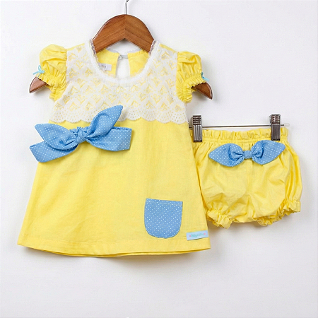 Vestido Fantasia Metoo Angela Clássica Amarela para Bebê
