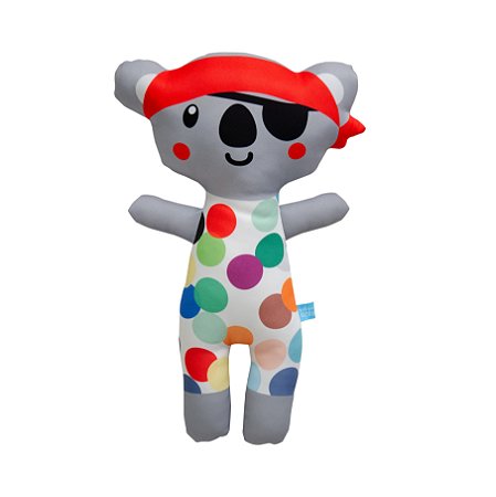 Boneco de Pano Coala Pirata Bolas Coloridas - M