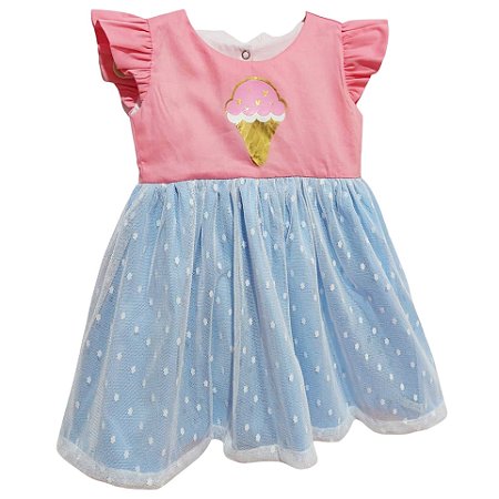 Vestido Fantasia Metoo Angela Candy School Sorvetinho para Bebê