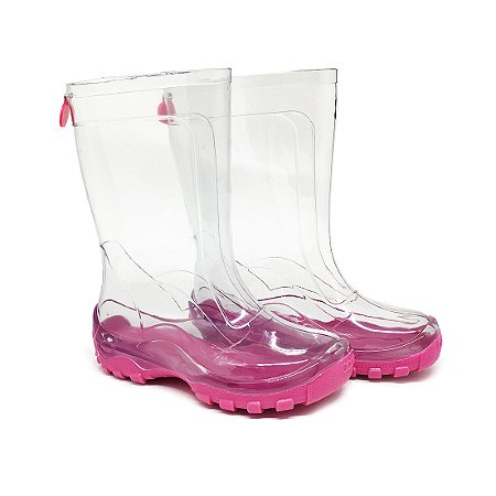 Galocha Kidsplash! Lisa Transparente Incolor/Pink
