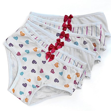 Kit com 6 Calcinhas Infantil - Tam. 04 ao 10