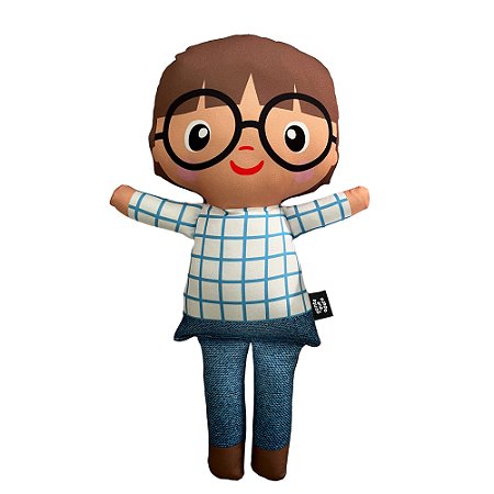 Boneco de Pano Inclusivo Chico de Óculos - G