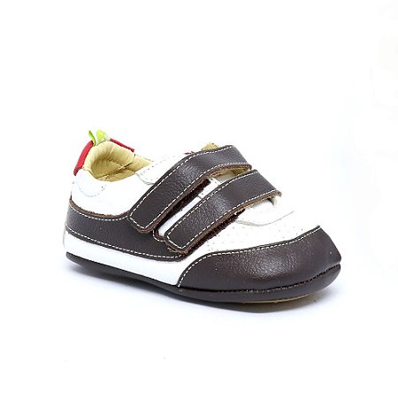 Sapato Infantil Le Fantymy Couro Café/Branco/Vermelho