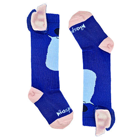 Meia KidSplash! 3/4 Stitch Alien Azul Orelhas 3D