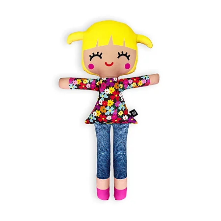 Boneca de Pano Articulada Nina Lorinha Florida - GG