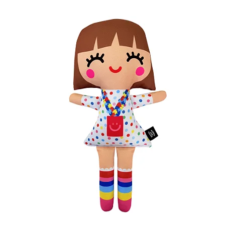 Boneca de Pano Inclusiva com Crachá TEA Autista - G