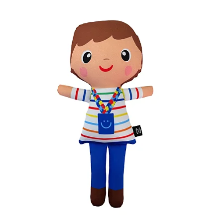 Boneco de Pano Inclusivo com Crachá TEA Autista - G