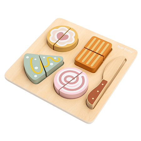 Brinquedo De Madeira Kit Lanchinho Com Corte