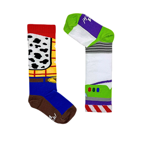 Meia KidSplash! 3/4 Toy Story - Wood e Buzz