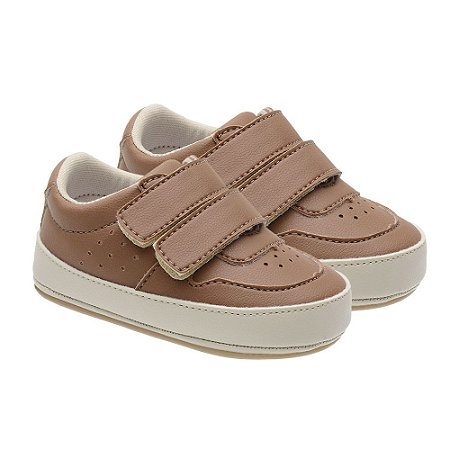 Sapatênis Infantil Little Cute em Velcro Marrom