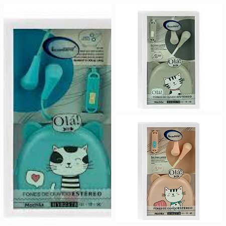 Fone de ouvido com microfone + estojo decorado Interponte