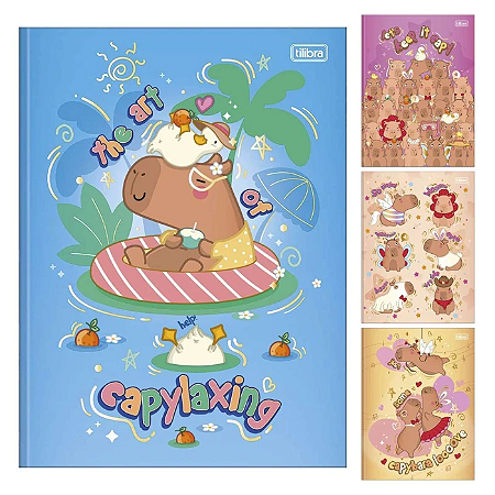 Caderno capa dura brochurão 80 folhas Capivara Club Tilibra