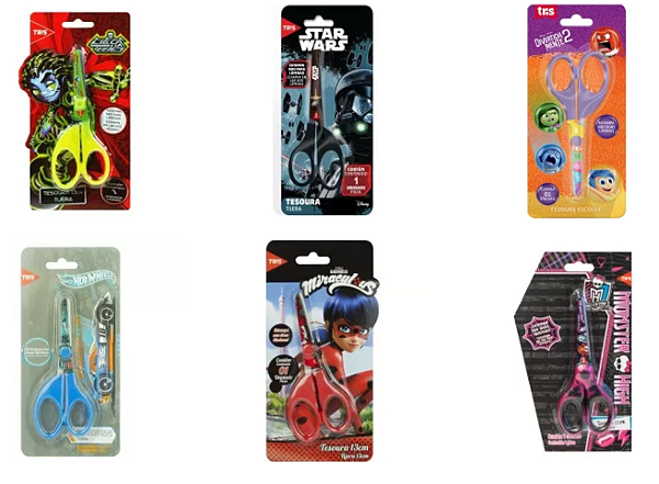 Tesoura escolar licenciada 13cm blister Tris - Personagens
