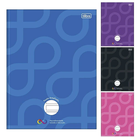 Caderno de caligrafia capa dura 40 folhas pauta ampliada para autismo Tilibra
