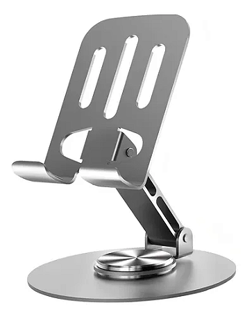 Suporte De Mesa Para Celular Dobrável Metal Rotação 360°
