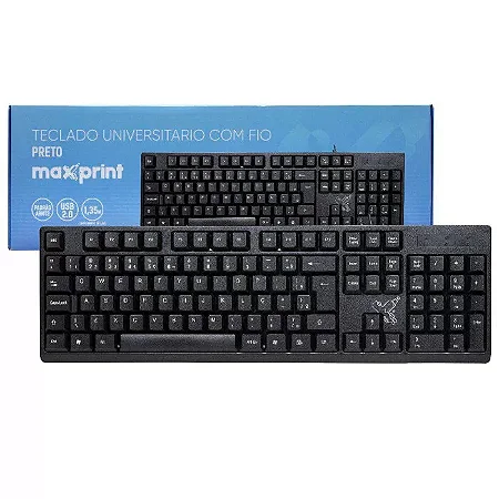 Teclado Para Computador Usb Universitário Com Fio Maxprint