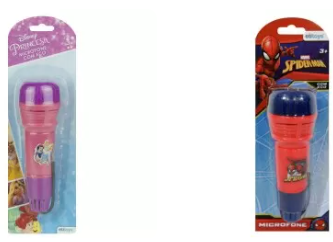 Microfone com eco Spider-man Marvel e princesa Disney Etitoys