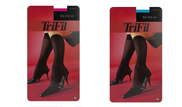 Meia 3/4 fio 40 azul e pink - Trifil