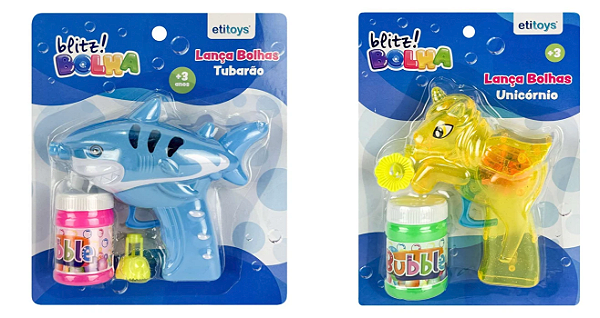 Lança bolhas de sabão tubarão e unicórnio Etitoys