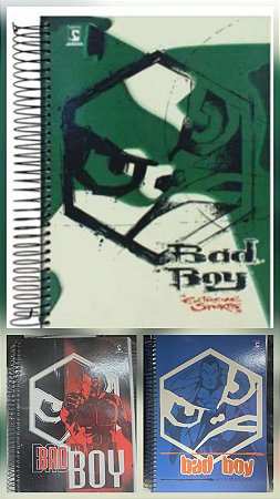 Caderno capa dura 15x1 / 20x1 - 300 / 400  folhas Bad Boy Jandaia