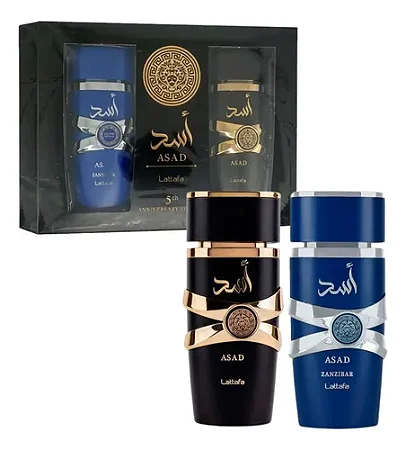 Perfume Kit Lattafa Asad Asad Zanzibar Eau de Parfum Masculino 2x100ml