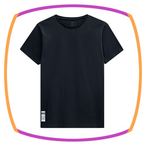 Camiseta infantil em meia malha na cor preta