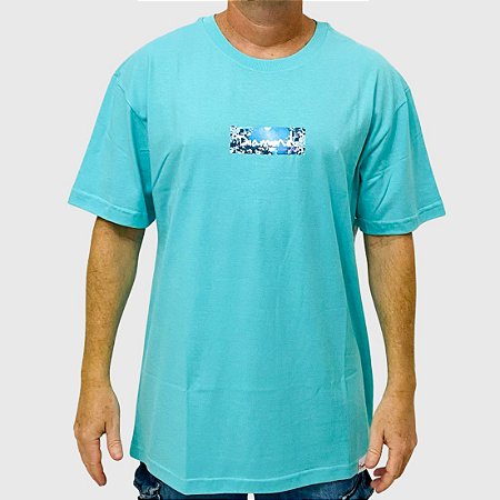 Camiseta Diamond Flower Box Logo Azul