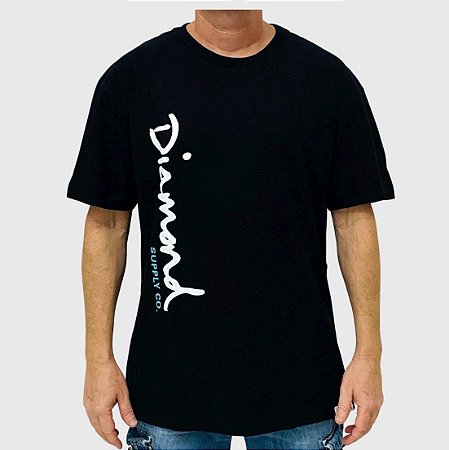 Camiseta Diamond Og Script Vertical Preto