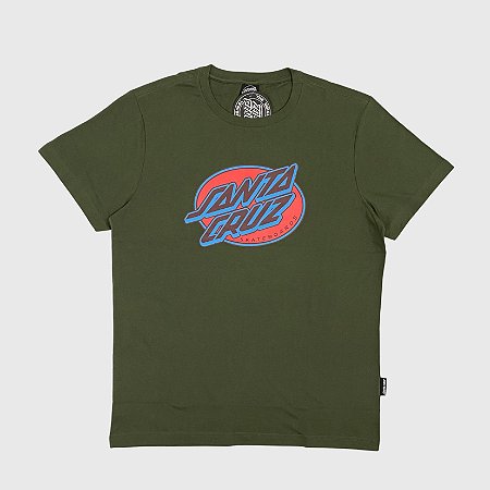 Camiseta Santa Cruz Lined Oval Dot Verde