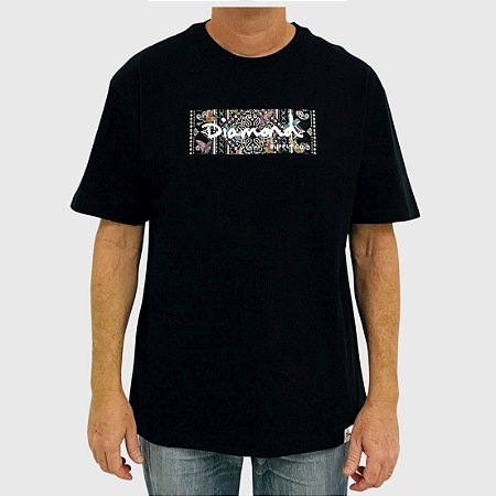 Camiseta Diamond Hummingbird Box Logo Preto