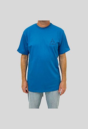Camiseta Huf Silk Esentials TT Azul Turquesa Masculina