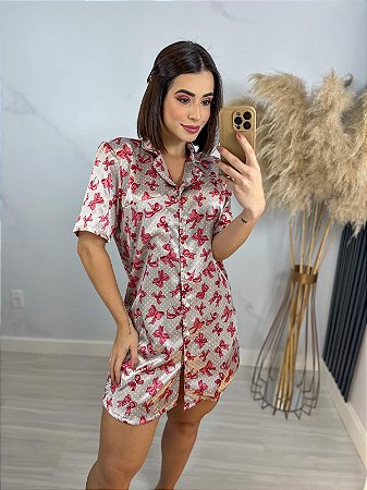 Pijama Chemise Cetim Laços
