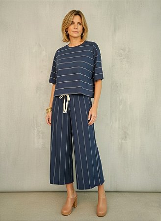 Conjunto Listrado Calça Pantacour