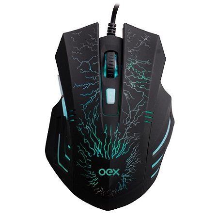 MOUSE USB GAMER 2400 PDi PRETO COM MOUSE PAD STAGE OEX MC101