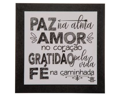 QUADRO PRETO E BRANCO DUPLO PAZ NA ALMA 21X21 ZENIR DISARZ