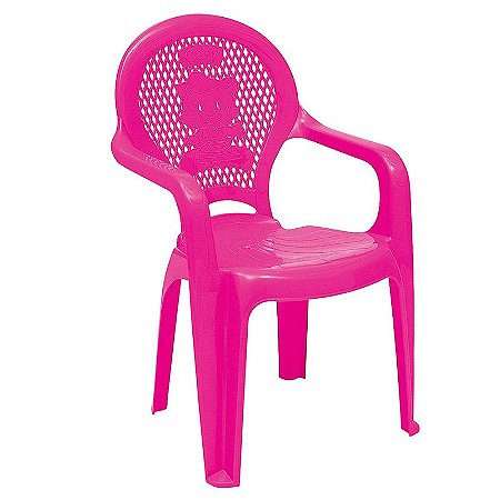 CADEIRA INFANTIL FIXA POLTRONA PLASTICO ROSA TRAMOTINA 060