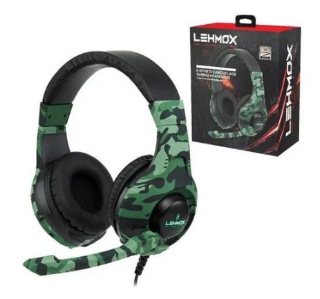 FONE COM MICRO GAMER VERDE CAMUFLADO LEHMOX GT-F16