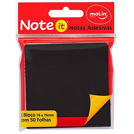 BLOCO ADESIVO PRETO 76X76 100F MOLIN