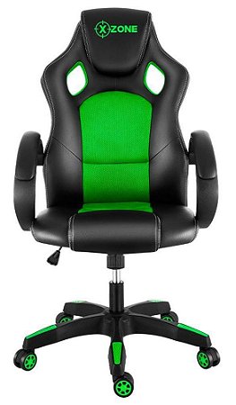 CADEIRA GIRATORIA GAMER COM BRACO PRETA/VERDE XZONE CGR-02