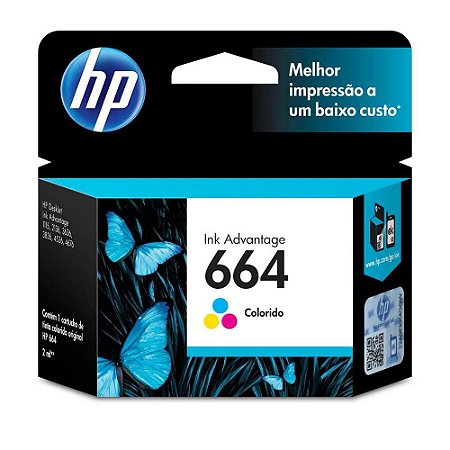 Cartucho de Tinta HP Ink Advantage 664, Colorido - F6V28AB