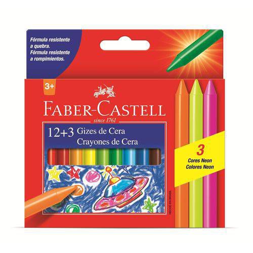 Giz de cera escolar 12 cores- Faber-Castell