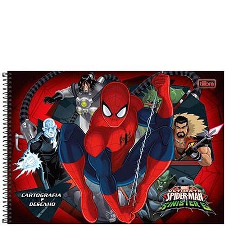 CADERNO DESENHO ESP CD SPIDERMAN 96F TILIBRA