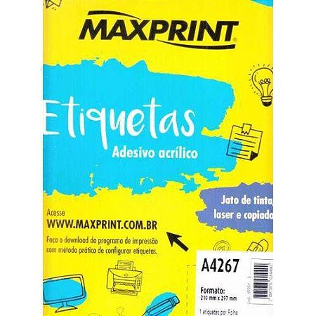 ETIQUETA ADESIVA A4 25F (210X297)(1CAR)(MAXPRINT)(493545)