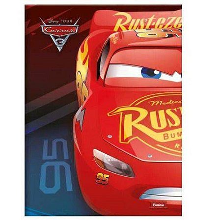 Caderno Brochura 1/4 Carros 3 McQueen - Foroni - 96 Folhas