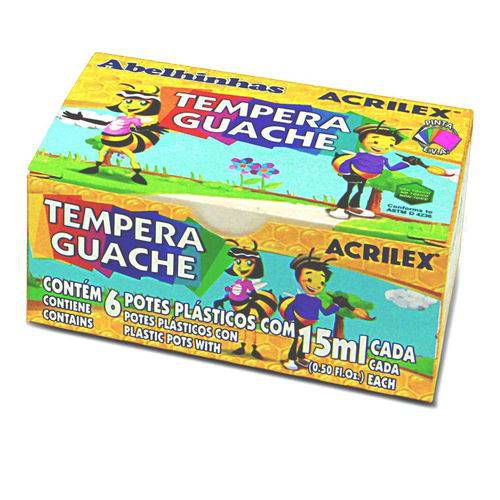 Tinta Guache - Tempera Guache - 6 Cores - Acrilex
