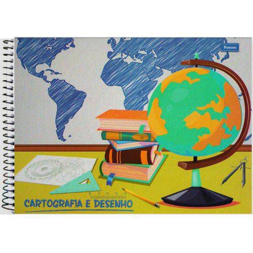 Caderno Cartografia Milimetrado Espiral 96 Folhas Capa Dura Foroni