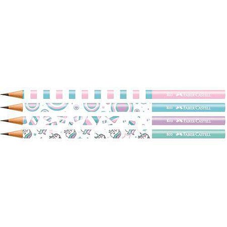 Lapis Preto Redondo Decorado Tons Pastel Masrhmallow 4mod. Faber-castell