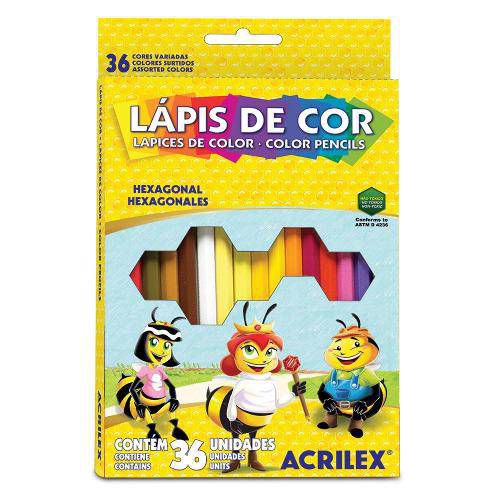 LAPIS DE COR 36 CORES (ACRILEX )