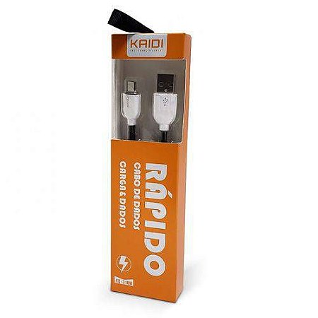 Cabo Usb Kaidi Kd-318m 100cm 2.4a Micro Usb Preto