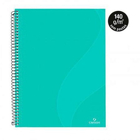 CADERNO A4+ SEM PAUTA VERDE TIFANY 40F  140G CANSON